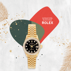 Rolex datejust جولد و بلاك ستيل (31mm)